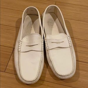Tod's white leather loafers